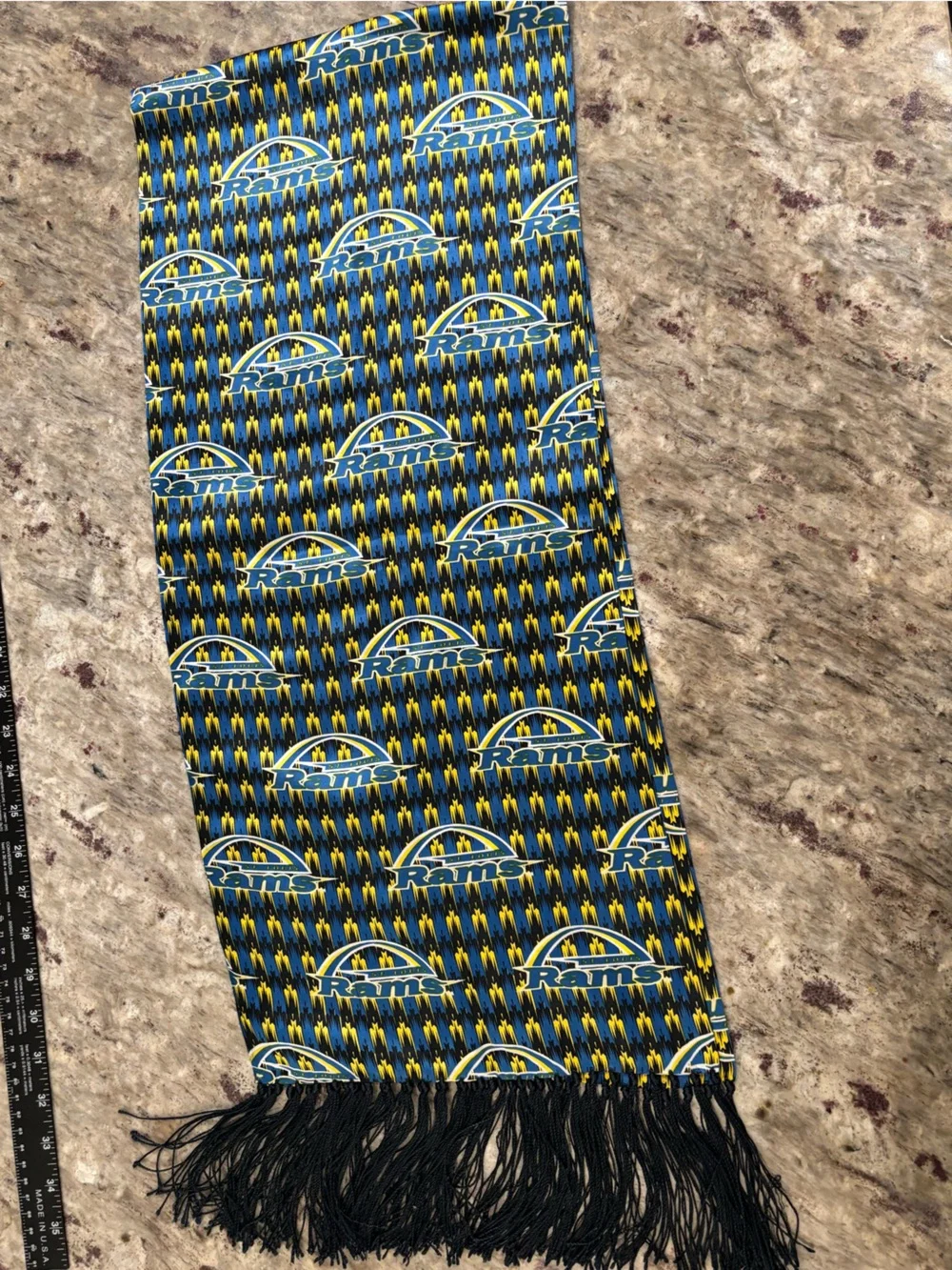 Los Angeles 100% Silk Rams Blue & Yellow Team Scarf